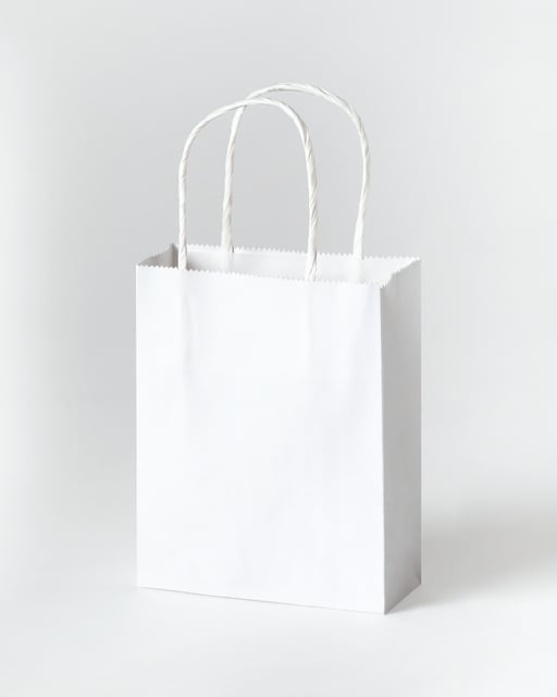 Tas met handvat Folia kraftpapier 110gr 12x15x5.5cm 20 stuks wit afbeelding