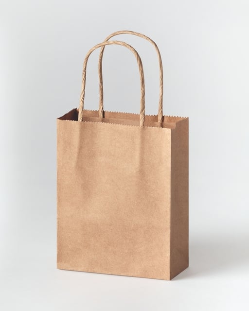 Tas met handvat Folia kraftpapier 125gr 12x15x5.5cm 20 stuks naturel afbeelding