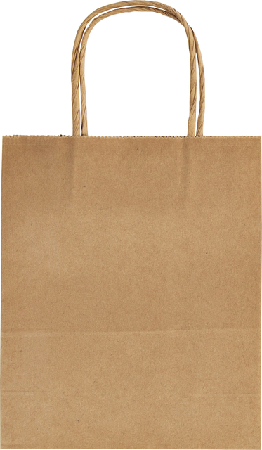 Tas met handvat Folia kraftpapier 125gr 18x21x8cm 20 stuks naturel afbeelding