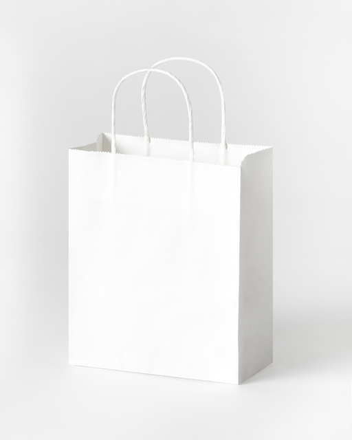 Tas met handvat Folia kraftpapier 110gr 18x21x8cm 20 stuks wit — Foto 2 van 2