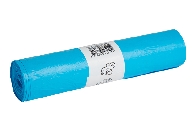 Afvalzak Powersterko HDPE T23 58x100cm 70L blauw rol à 25 stuks afbeelding