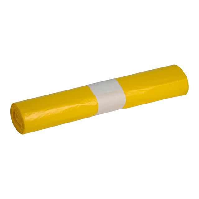Afvalzak Powersterko HDPE T25 70x110cm 120L geel rol à 20 stuks afbeelding