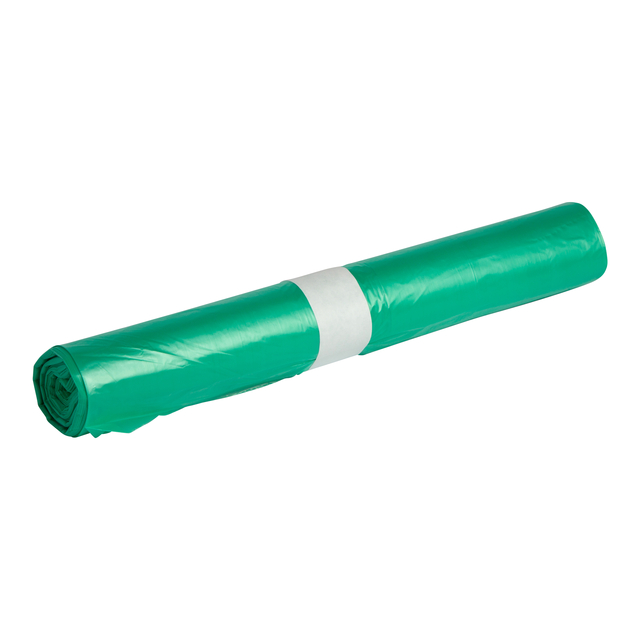 Afvalzak Powersterko HDPE T23 58x100cm 70L groen rol à 25 stuks afbeelding