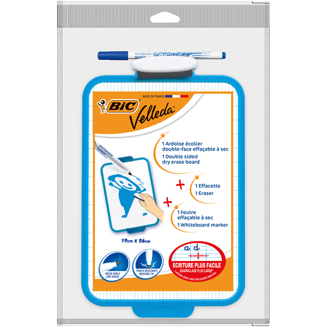 Whiteboard Bic Velleda 19x26cm inclusief stift en wisser afbeelding