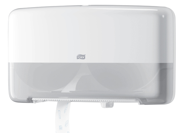 Toiletpapierdispenser Tork T2 Elevation jumbo klein duo wit 555500 afbeelding
