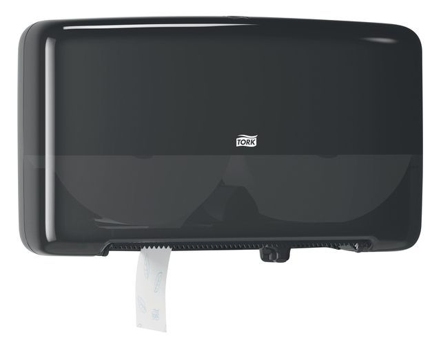 Toiletpapierdispenser Tork T2 Elevation jumbo klein duo zwart 555508 afbeelding