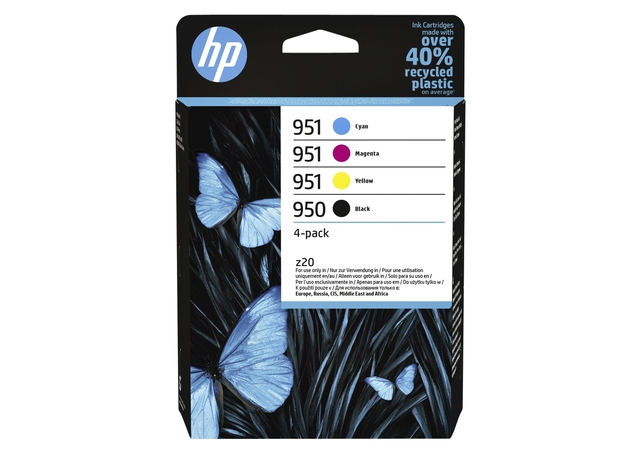 Inktcartridge HP 6ZC65AE 950/951 zwart + 3 kleuren afbeelding