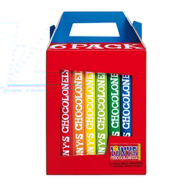 Chocolade Tony&apos;s Chocolonely Rainbowpack Classic 6 repen à 180gr afbeelding