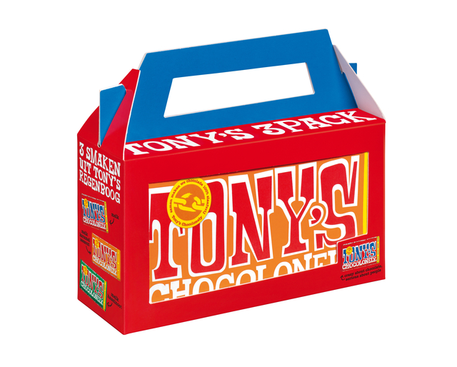 Chocolade Tony&apos;s Chocolonely Rainbowpack Classic 3 repen à 180gr afbeelding
