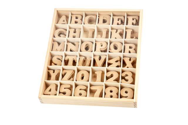 Letters en cijfers Creativ Company 4cm 288 stuks MDF afbeelding