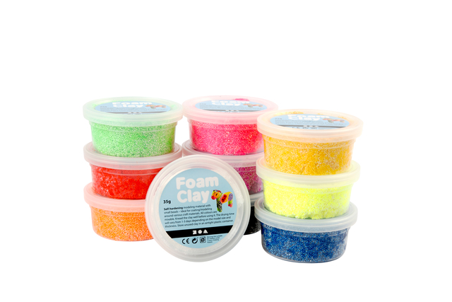 Klei Foam Clay basic 10 x 35gr 10 kleuren — Foto 2 van 2