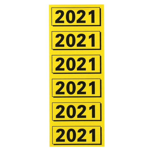 Rugetiket Elba 2021 geel met zwarte opdruk 120 stuks afbeelding