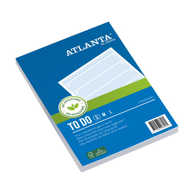 Things to do Djois Atlanta recycled papier Blok 148x105mm 100vel 70gr blauw afbeelding