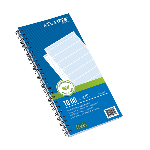 Things to do Djois Atlanta recycled papier Large 297x150mm 100vel 70gr blauw afbeelding