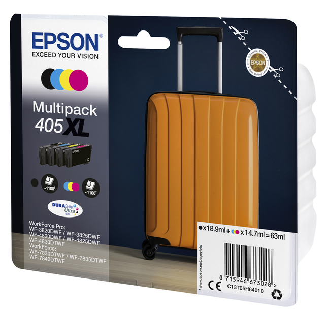 Inktcartridge Epson 405XL T05H64 zwart + 3 kleuren afbeelding