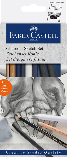 Houtskool Faber-Castell set 7-delig afbeelding