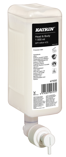 Handzeep Katrin Head & Body vloeibaar 1000ml 47550 afbeelding