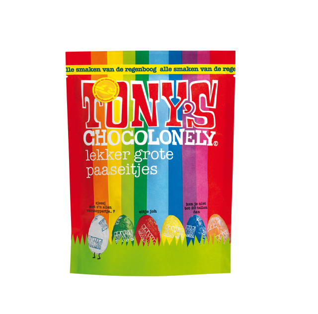 Chocolade Tony&apos;s paaseitjes pouch zak 230 gram afbeelding