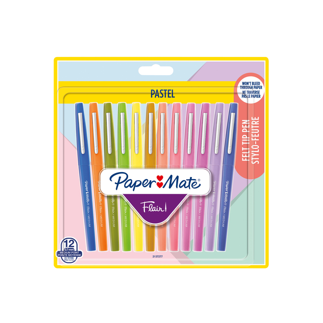 Fineliner Paper Mate Flair Pastel blister à 12 kleuren afbeelding