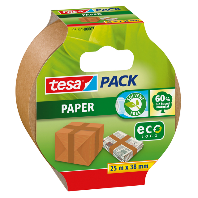 Verpakkingstape tesapack® papier ecoLogo® 25mx38mm bruin afbeelding