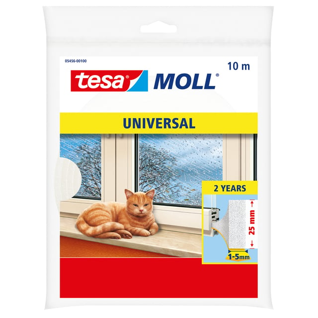 Tochtstrip Tesa Moll 05456 universeel 25mmx10m wit