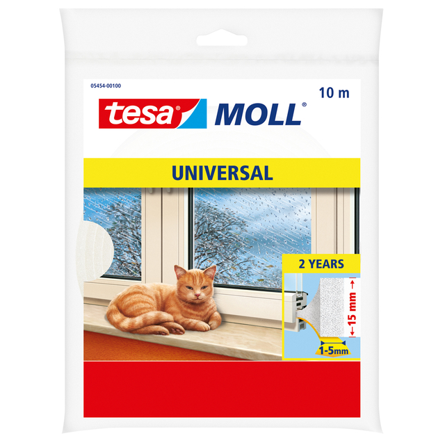 Tochtstrip Tesa Moll 05454 universeel 15mmx10m wit