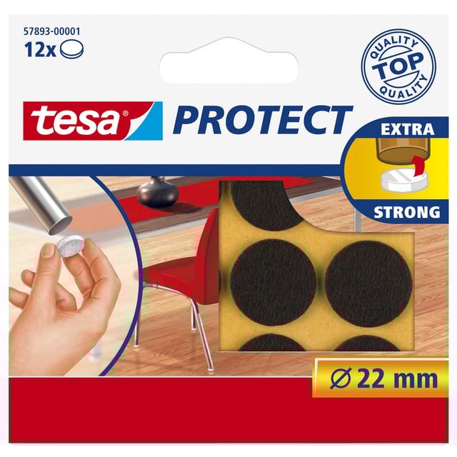 Beschermvilt tesa® Protect anti-kras Ø22mm bruin 12 stuks afbeelding