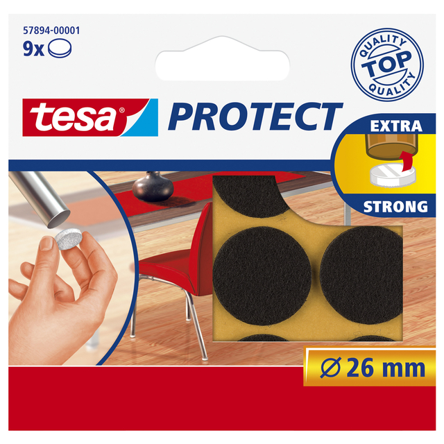 Beschermvilt tesa® Protect anti-kras Ø26mm bruin 9 stuks afbeelding