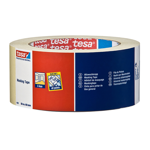 Afplaktape tesa® Professional 4323 50mmx50m lichtcrème afbeelding