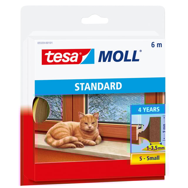 Tochtstrip tesamoll® Standard I-Profiel zelfklevend 6mx9mm bruin afbeelding