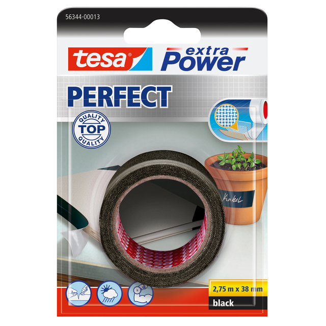Reparatietape tesa® extra Power Perfect 2.75mx38mm zwart afbeelding