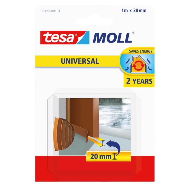 Tochtstrips tesamoll® Universal zelfklevende tbv deur 1mx38mm bruin afbeelding
