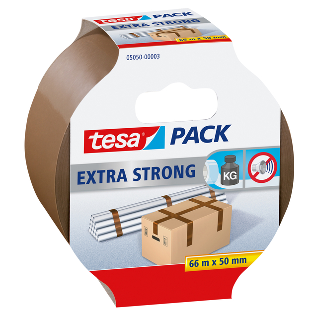 Verpakkingstape tesapack® Extra Strong 66mx50mm bruin afbeelding