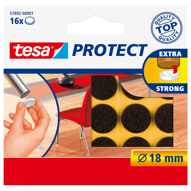 Beschermvilt tesa® Protect anti-kras Ø18mm bruin 16 stuks afbeelding