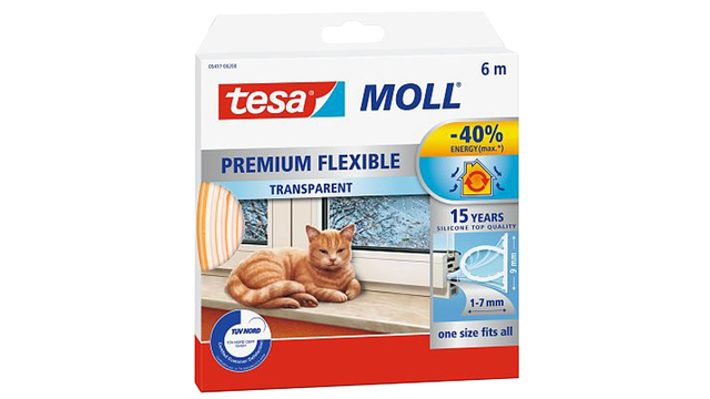 Tochtstrip tesamoll® Premium Flexible siliconen 6mx9mm transparant afbeelding