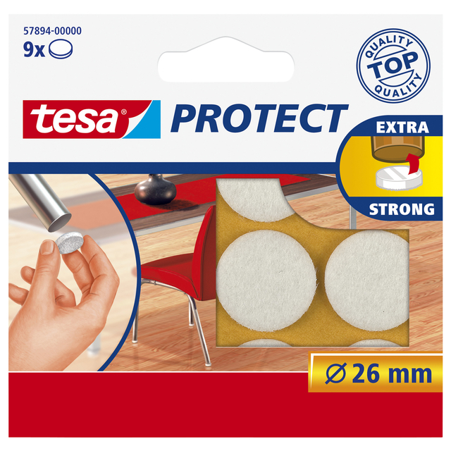 Beschermvilt tesa® Protect anti-kras Ø26mm wit 12 stuks afbeelding