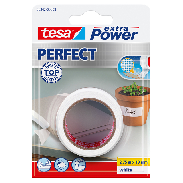 Reparatietape tesa® extra Power Perfect 2,75mx19mm wit afbeelding