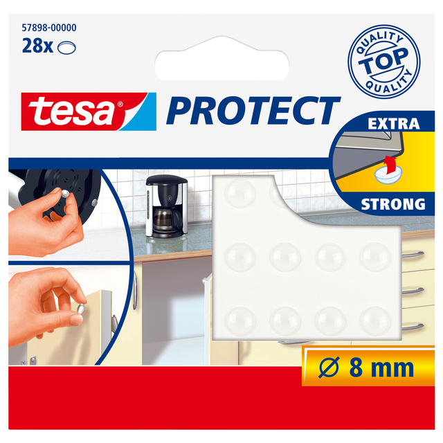 Anti-slip en geluiddempers tesa® Protect rond Ø8mm transparant 28 stuks afbeelding