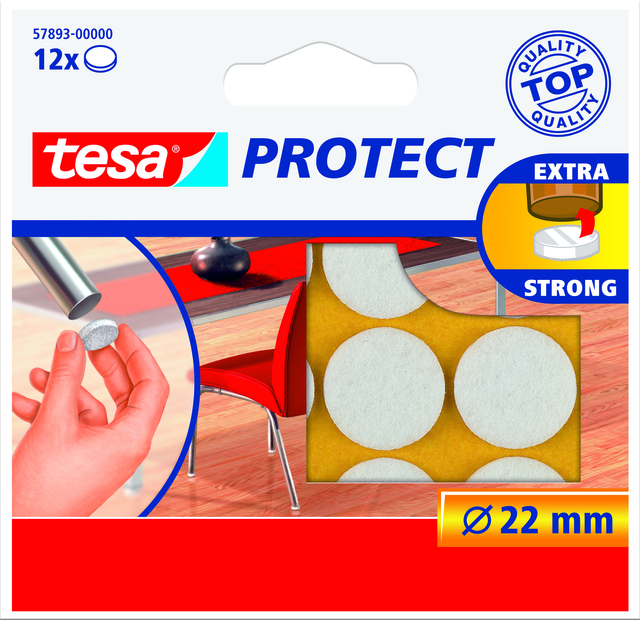 Beschermvilt tesa® Protect anti-kras Ø22mm wit 12 stuks afbeelding