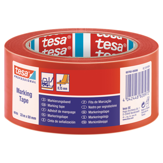 Markeringstape tesa® Professional 60760 PV1 50mmx33m rood afbeelding