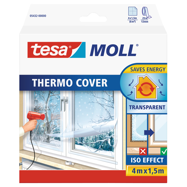 Isolatiefolie tesamoll® Thermo Cover tbv ramen 1,5x4m transparant afbeelding