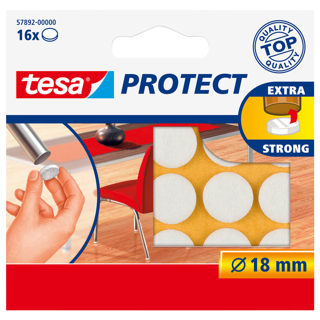 Beschermvilt tesa® Protect anti-kras Ø18mm wit 16 stuks afbeelding