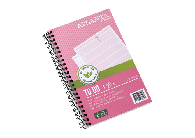 Things to do Djois Atlanta recycled papier Tropical 125x195mm 100 vel 70gr roze 2 stuks afbeelding