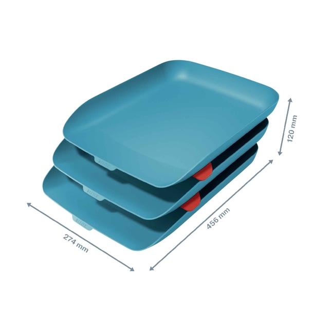 Brievenbak Leitz Cosy set van 3 A4 sereen blauw — Foto 2 van 2