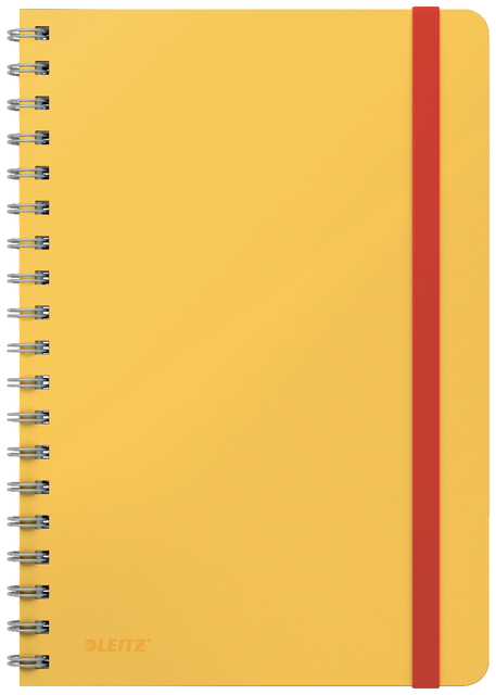 Notitieboek Leitz Cosy B5 160 blz spiraal lijn geel