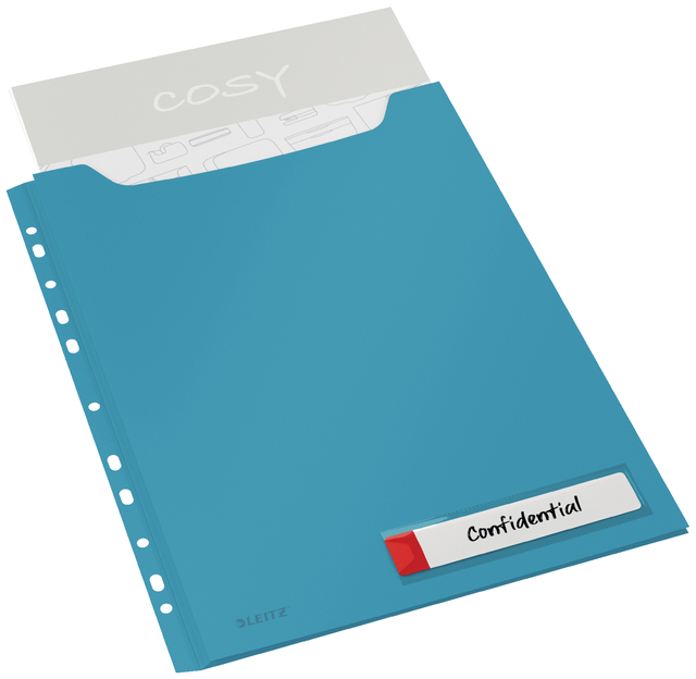 Insteekmap U-model Leitz Cosy harmonica A4 met perforatiestrip PP blauw — Foto 2 van 2
