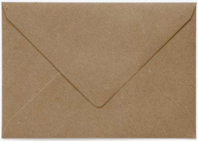 Envelop Papicolor EA5 156x220mm recycled kraft bruin pak à 6 stuks afbeelding