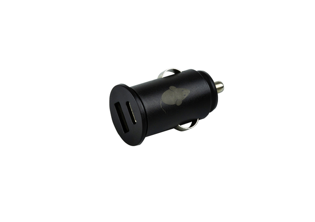 Autolader Green Mouse USB-A 1x USB-C 1x 2.4A zwart afbeelding
