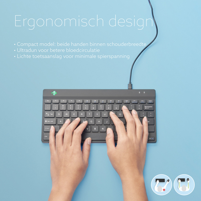 Toetsenbord R-Go Ergonomisch Compact Break QWERTY zwart — Foto 2 van 2