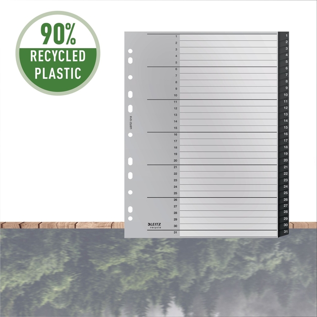 Tabblad Leitz Recycle A4 11-gaats  1-31 extra breed PP — Foto 2 van 2